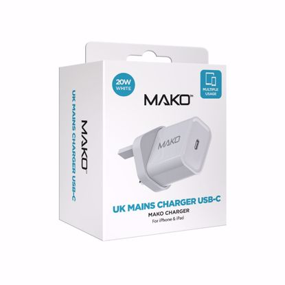 Picture of Mako Mako UK Main Charger for USB-C 20W in White